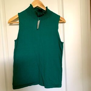 Ann Taylor sleeveless sweater with ruffled neck